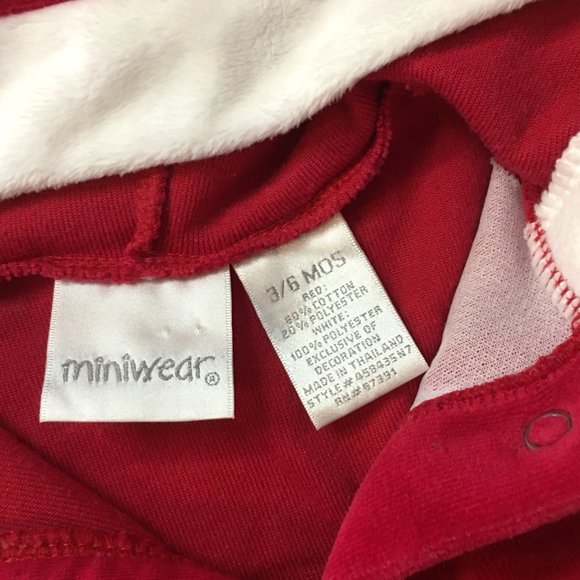 MINIWEAR Vintage Style "Santa's Little Baby" Hooded Dress  🎅  3/6 MONTHS - Picture 8 of 10